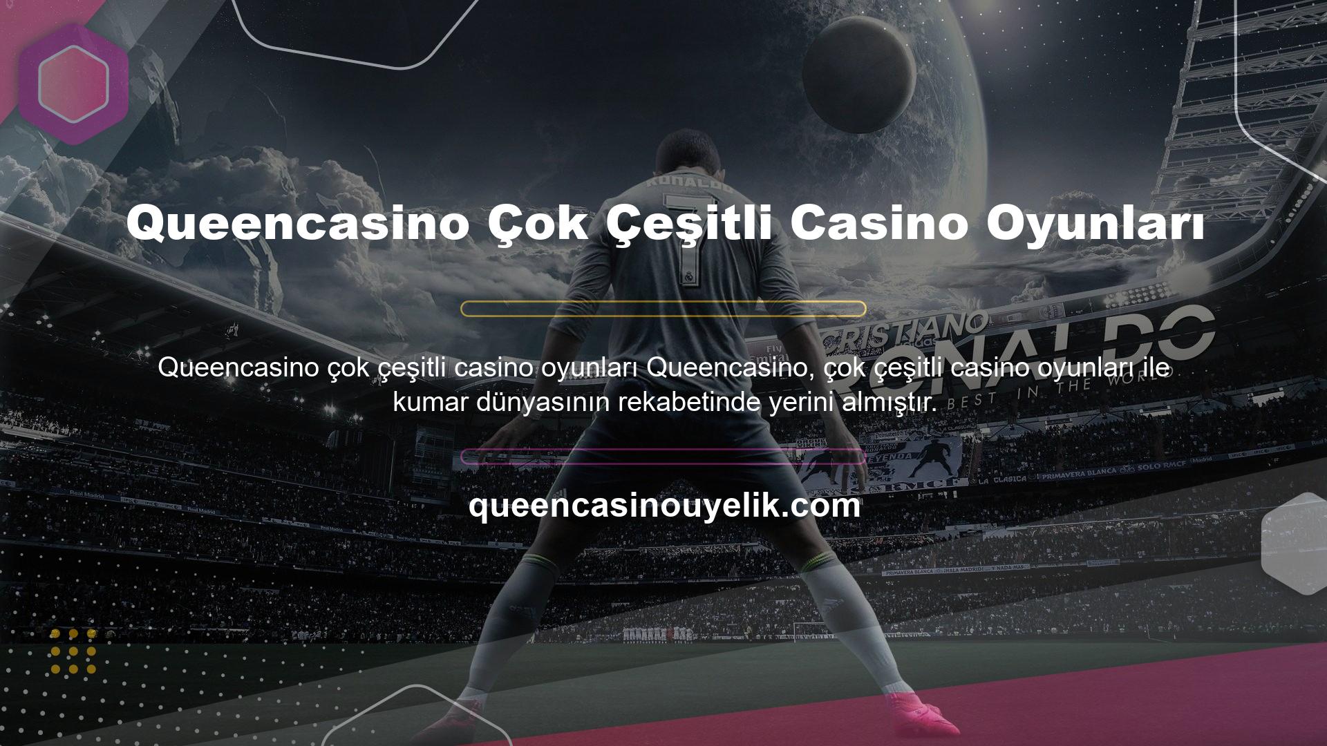 Queencasino Çok Çeşitli Casino Oyunları