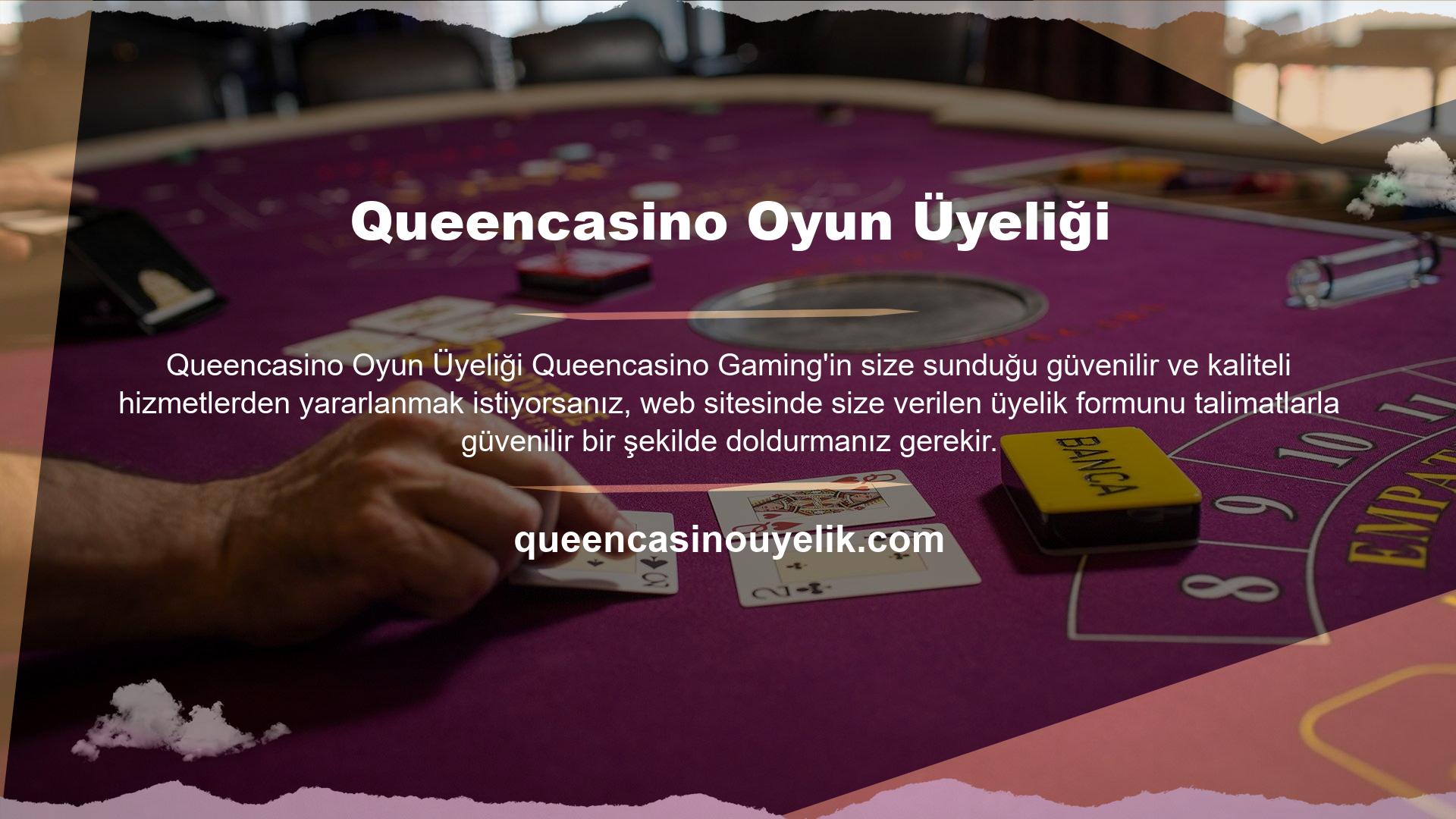 Queencasino üyelik formu sizden kişisel ve hesap bilgilerinizi vermenizi ister